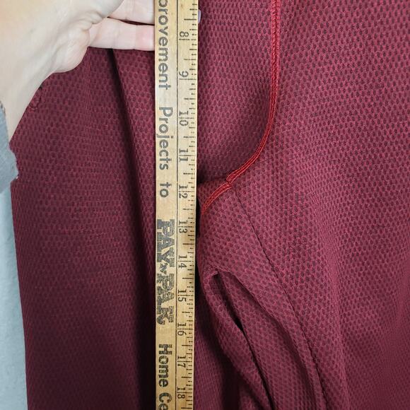 Nike Men's Size M Therma-Fit Track Pant Joggers Maroon Burgundy Red Stripe Mesh - Picture 6 of 10